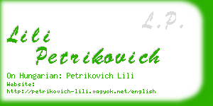 lili petrikovich business card